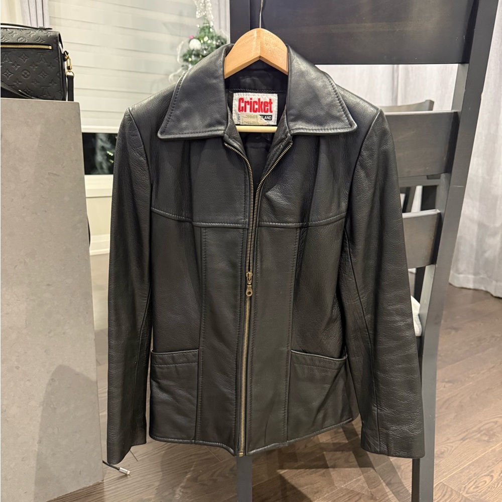 Black Ladies Leather Jacket